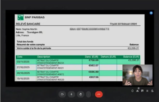 Relevé bancaire BNP Paribas — Sophie Martin